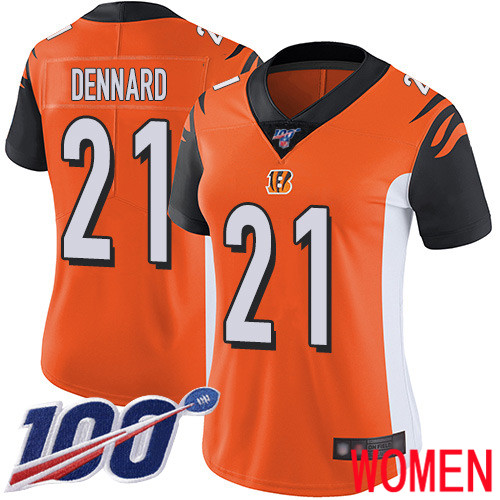 Cincinnati Bengals Limited Orange Women Darqueze Dennard Alternate Jersey NFL Footballl #21 100th Season Vapor Untouchable->women nfl jersey->Women Jersey